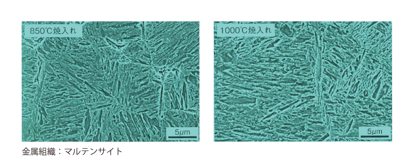 MICROSCOPIC MICROSTRUCTURE (SEM IMAGE) OF S45C QUENCHED FROM 850°C AND 1000°C