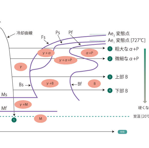 Schematic diagram of isothermal transformation curve